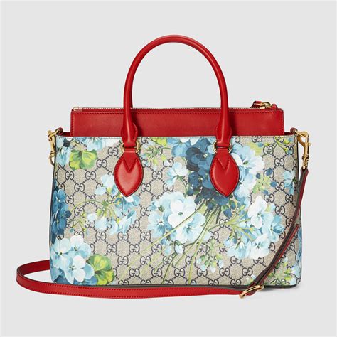 gucci blooms blue tote